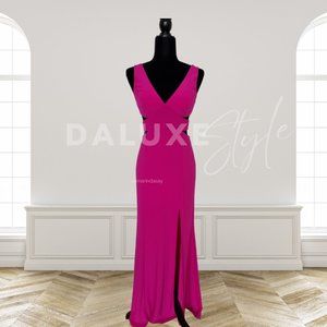 NEVER WORN Ignite Evenings Women's Cut Out Open Back Dress Long Jersey Gown